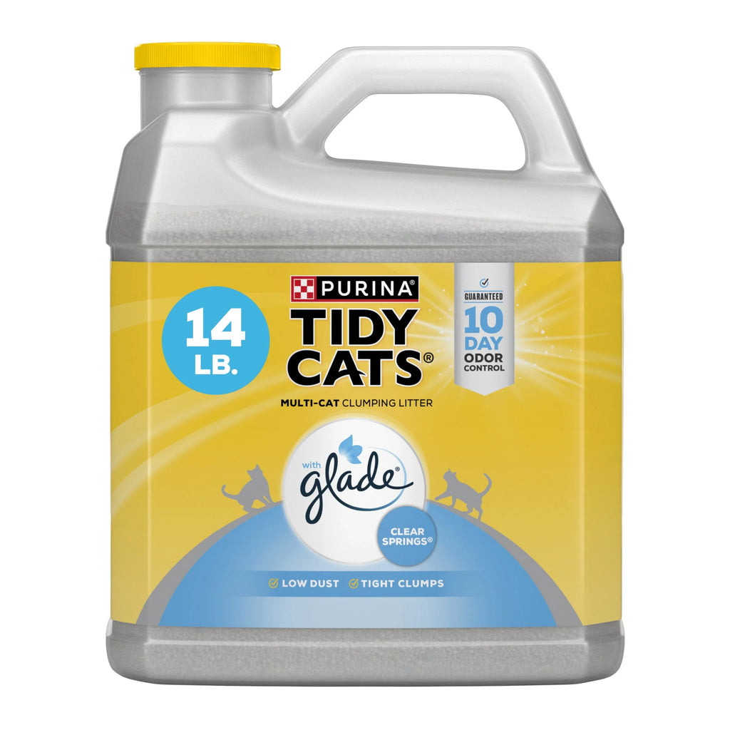 Purina  Clumping Cat Litter, Glade Clear Springs Deodorizing, Low Dust, 14 Lb. Jug