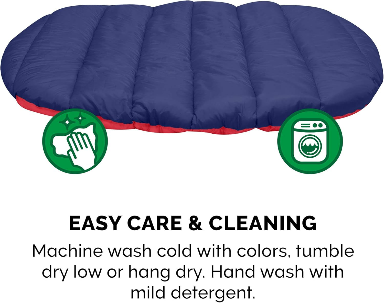 Outdoor Travel Dog Bed for Large/Medium Dogs W/ Carry Bag, Washable & Foldable, Great for Crates & Kennels - Trail Pup Travel Pillow Mat W/ Stuff Sack Bag - Flame Red/True Blue, Large