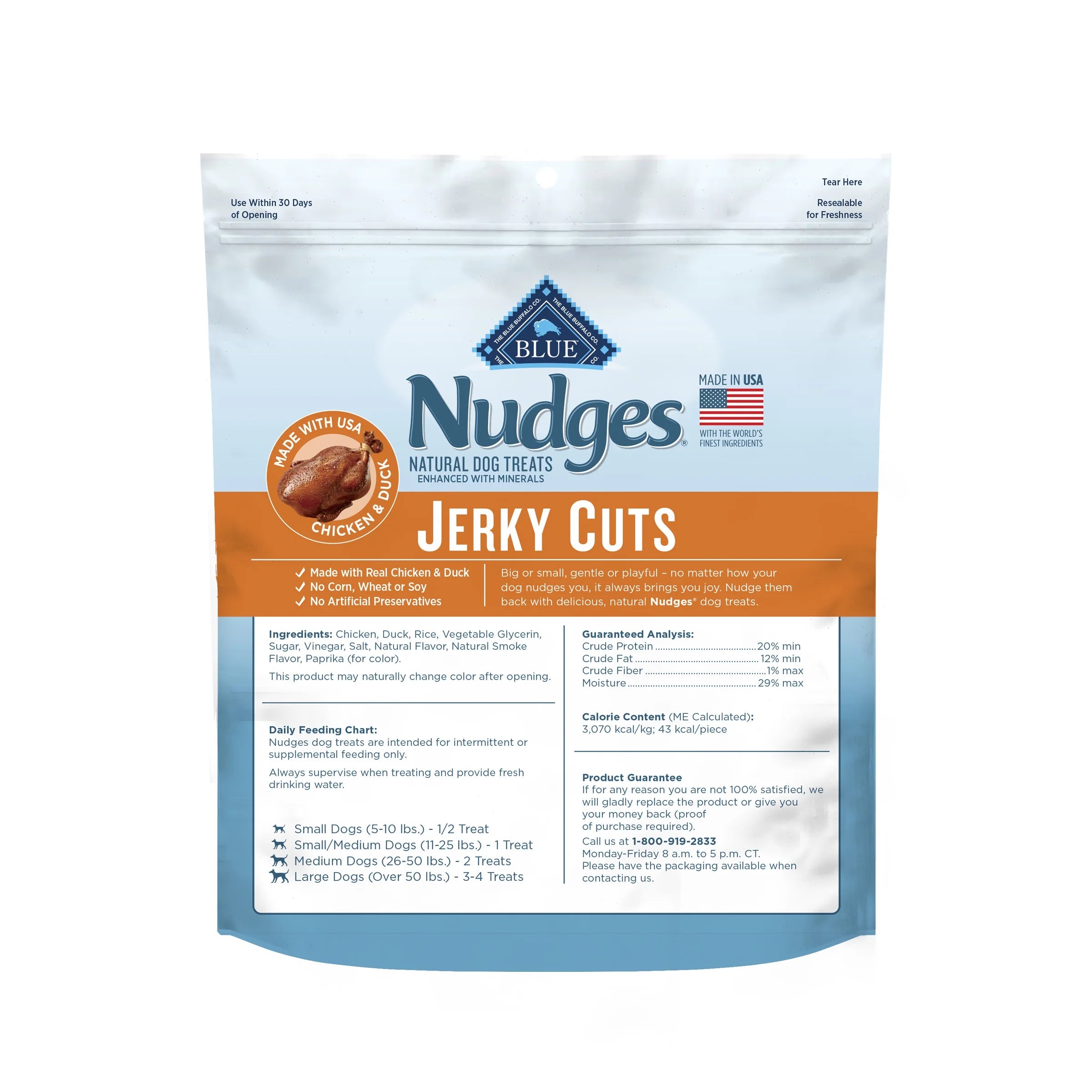 Nudges Jerky Cuts Dog Treats Made with Real Chicken & Duck, 8-Oz. Bag