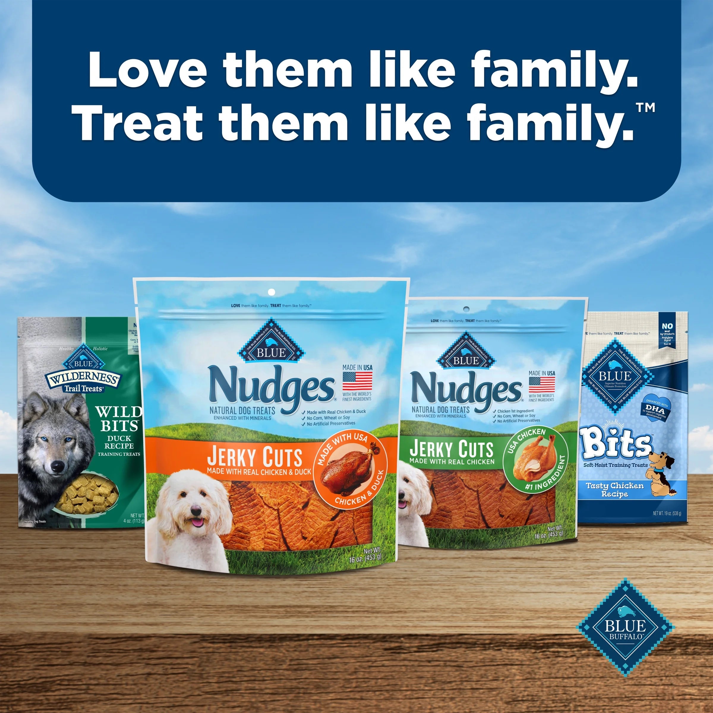 Nudges Jerky Cuts Dog Treats Made with Real Chicken & Duck, 8-Oz. Bag