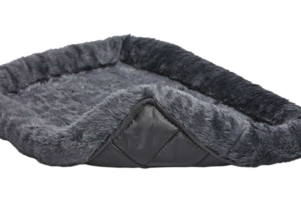 / Quiettime Gray Fleece, Plush Bolstered Bed/ Fits 30-Inch Crate/ Model-40230
