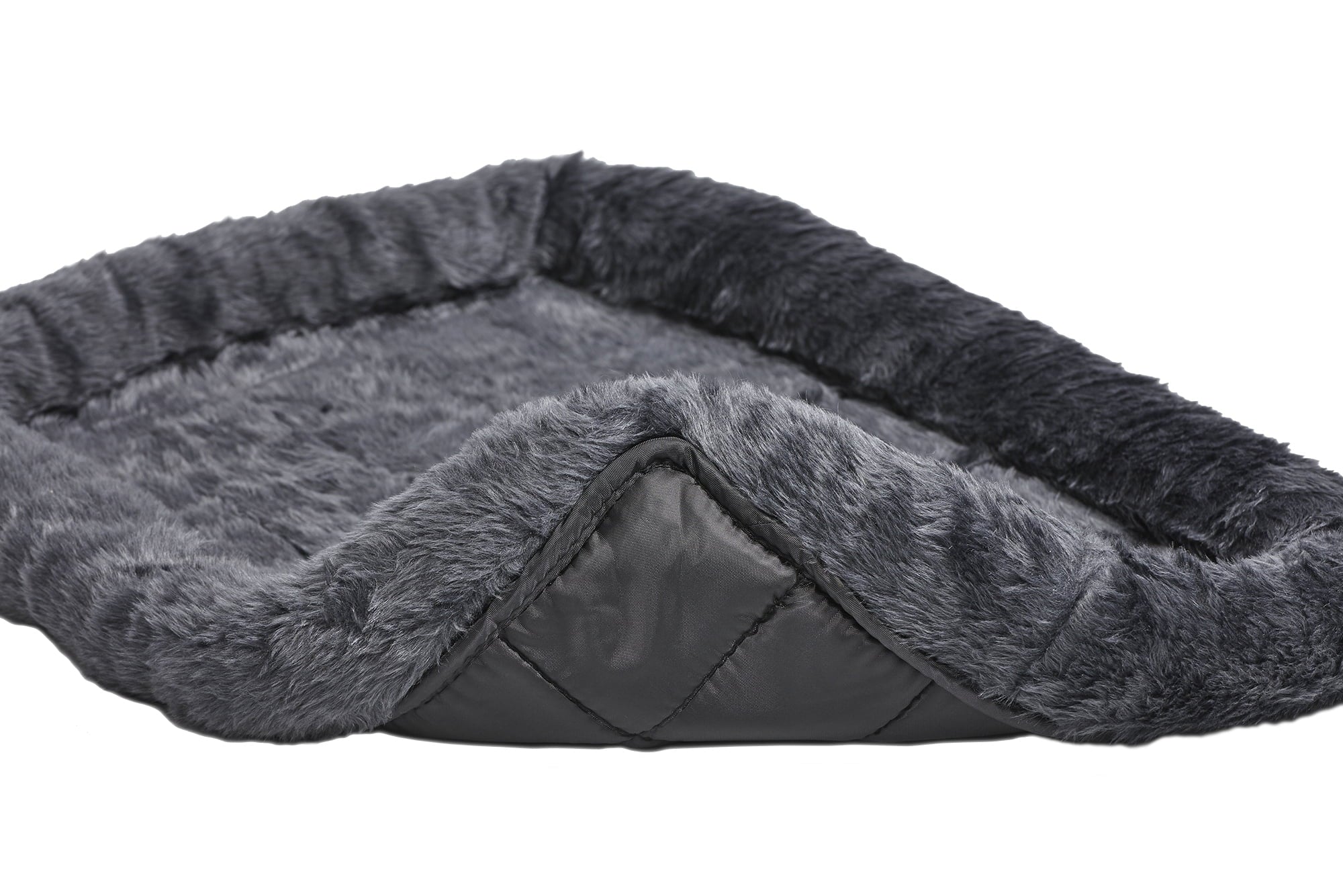/ Quiettime Gray Fleece, Plush Bolstered Bed/ Fits 30-Inch Crate/ Model-40230
