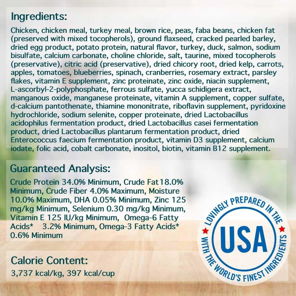 All Natural Premium Adult Dry Cat Food, Real Meat First Ingredient, No By-Products, Supports Heart, Gut & Immune Health, Chicken & Brown Rice, 4.5Lb