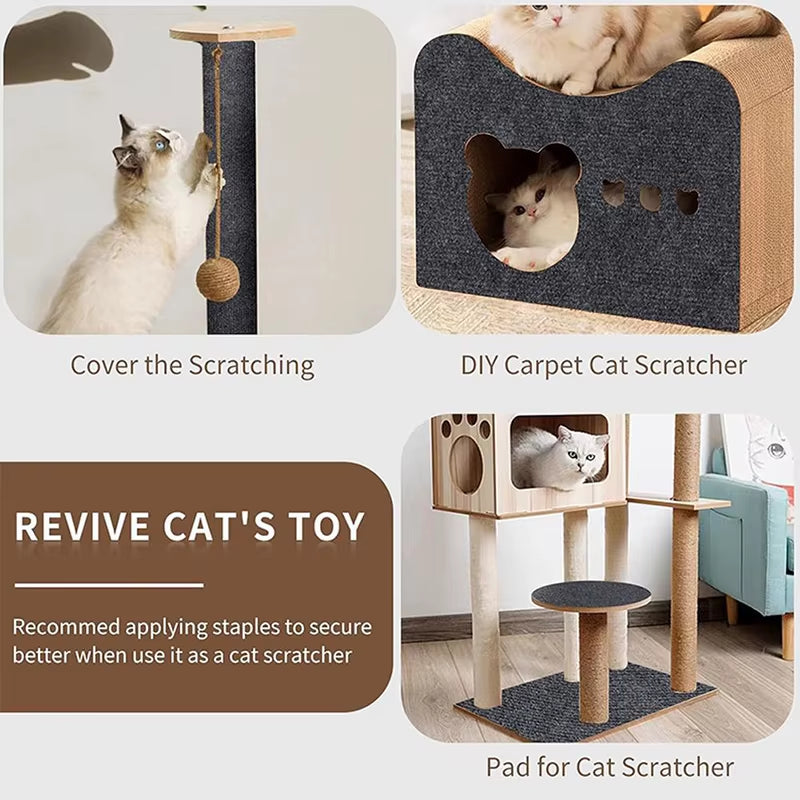 Trimmable Self-Adhesive Cat Scratch Mat – Protect Your Furniture and Walls from Scratching with This Easy-To-Use Solution