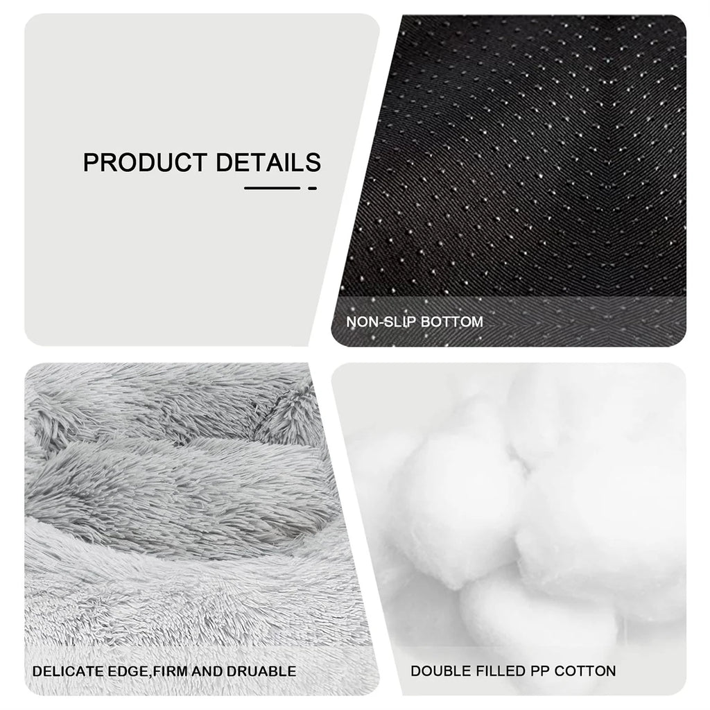 Calming Donut Dog Bed Anti-Anxiety, Self Warming, Cozy Soft Plush round Pet Bed, Ideal for Both Home & Travel, 27"L X 27"W X 8"H