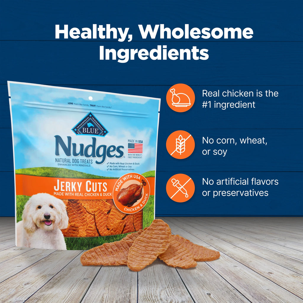 Nudges Jerky Cuts Dog Treats Made with Real Chicken & Duck, 8-Oz. Bag