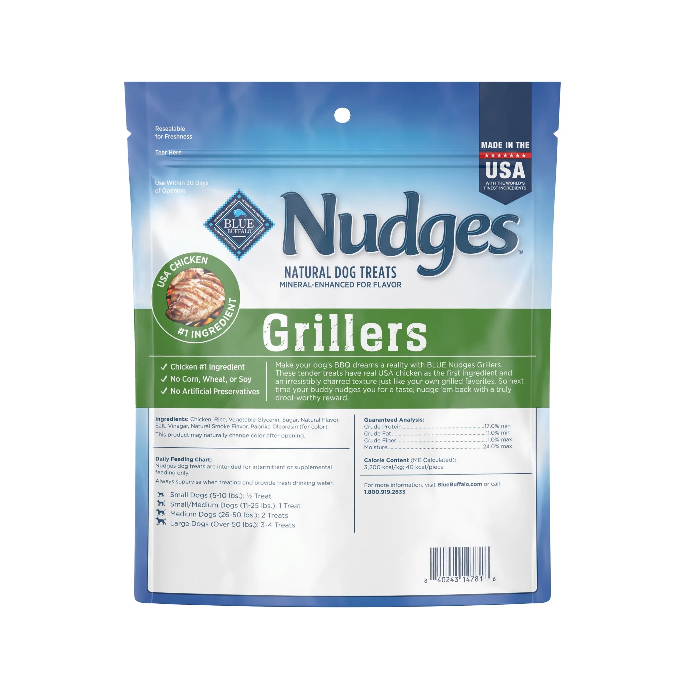 Nudges Grillers Natural Dog Treats Made with Real Chicken, 16-Oz. Bag