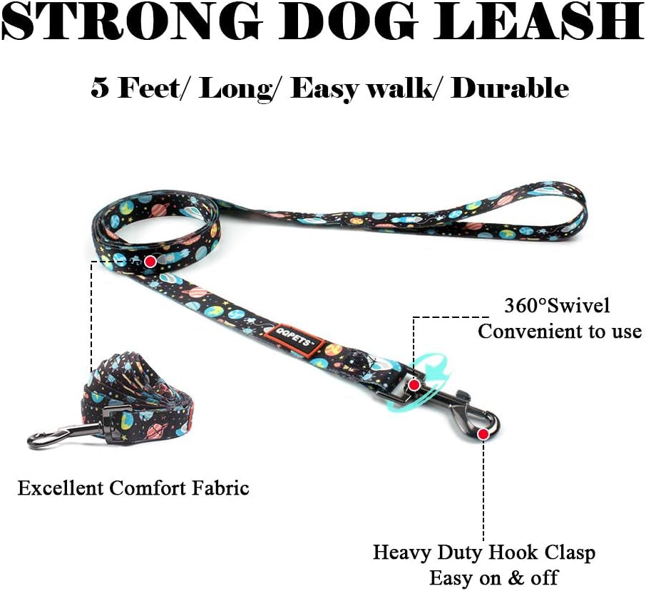 Dog Harness Leash Set Adjustable Heavy Duty No Pull Halter Harnesses for Small Medium Large Breed Dogs Back Clip Anti-Twist Perfect for Walking (XS(12"-18" Chest Girth), Space)