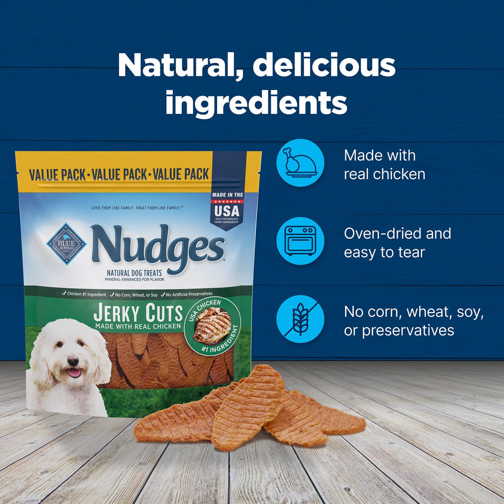 Nudges Jerky Cuts Dog Treats Made with Real Chicken, 36-Oz. Bag
