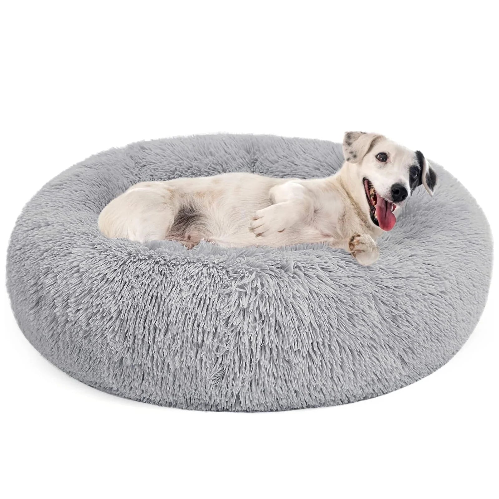 Calming Donut Dog Bed Anti-Anxiety, Self Warming, Cozy Soft Plush round Pet Bed, Ideal for Both Home & Travel, 27"L X 27"W X 8"H