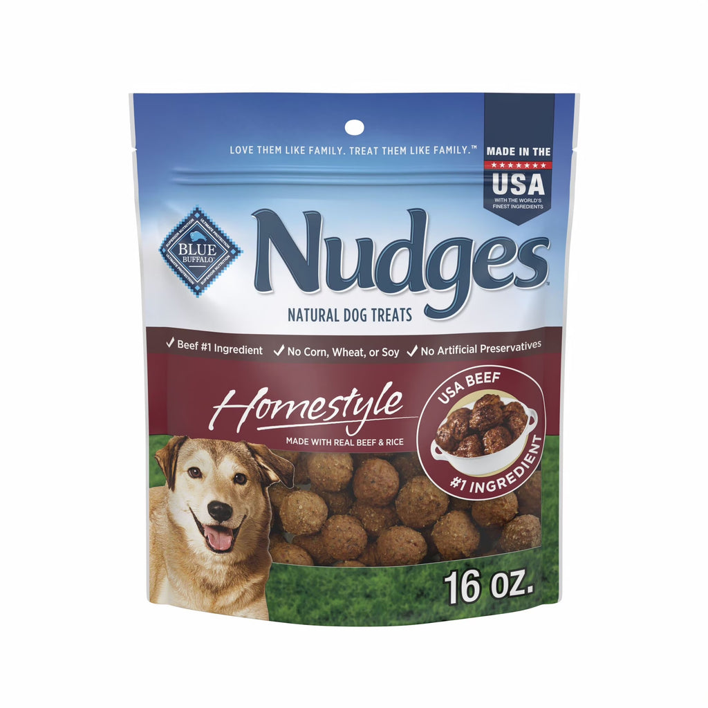 Nudges Homestyle Natural Dog Treats Made with Real Beef, 16-Oz. Bag