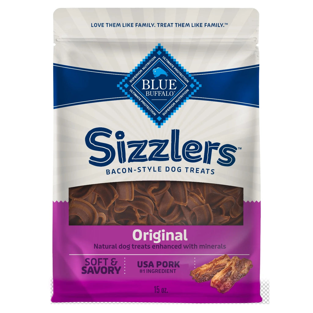 Sizzlers Bacon-Style Dog Treats with Real Pork, Original Flavor, 15-Oz. Bag