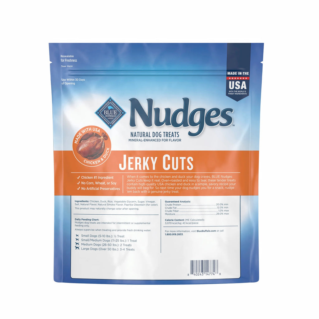 Nudges Jerky Cuts Dog Treats Made with Real Chicken & Duck, 36-Oz. Bag