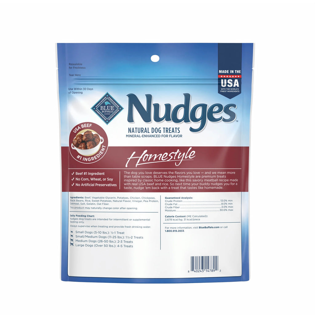Nudges Homestyle Natural Dog Treats Made with Real Beef, 16-Oz. Bag
