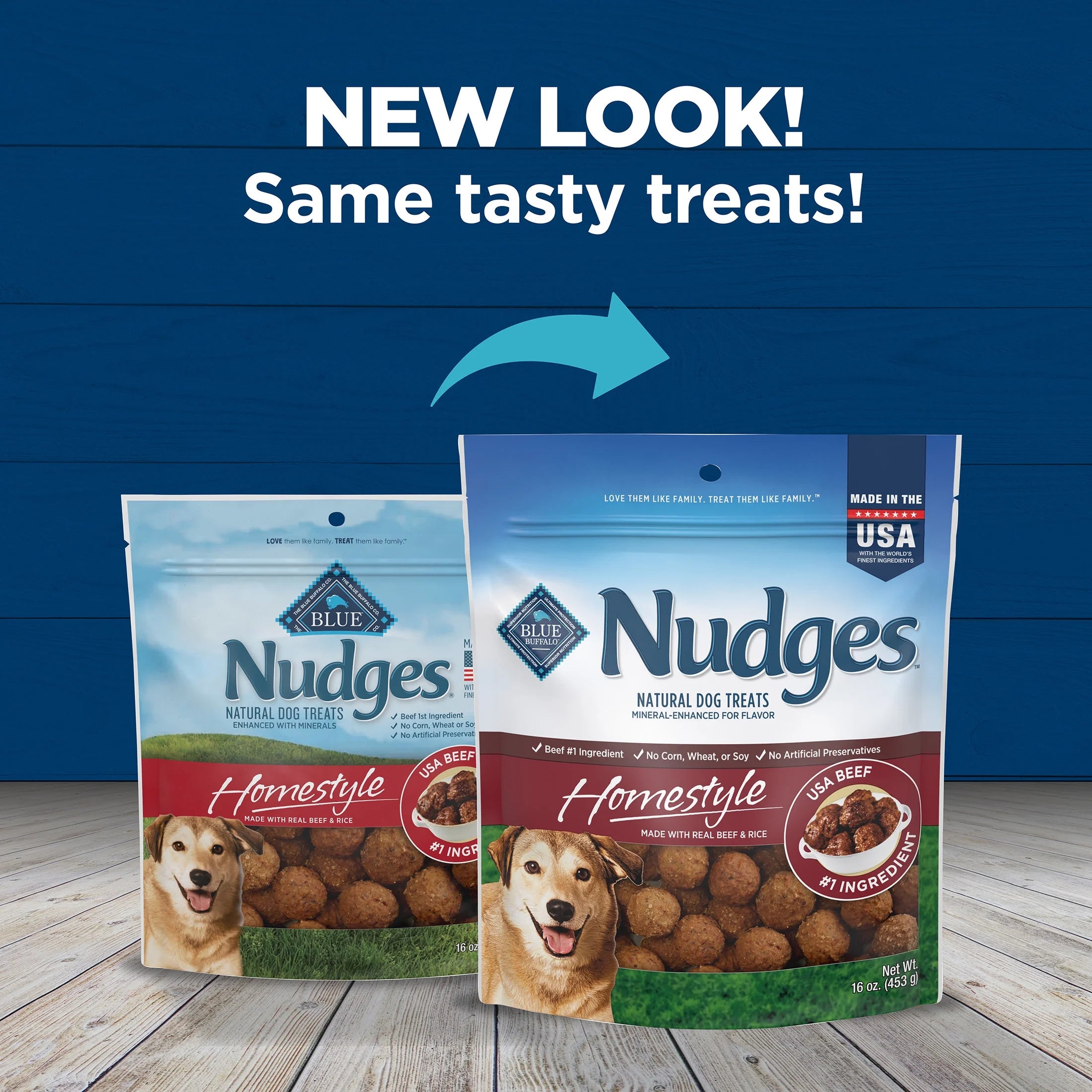 Nudges Homestyle Natural Dog Treats Made with Real Beef, 16-Oz. Bag