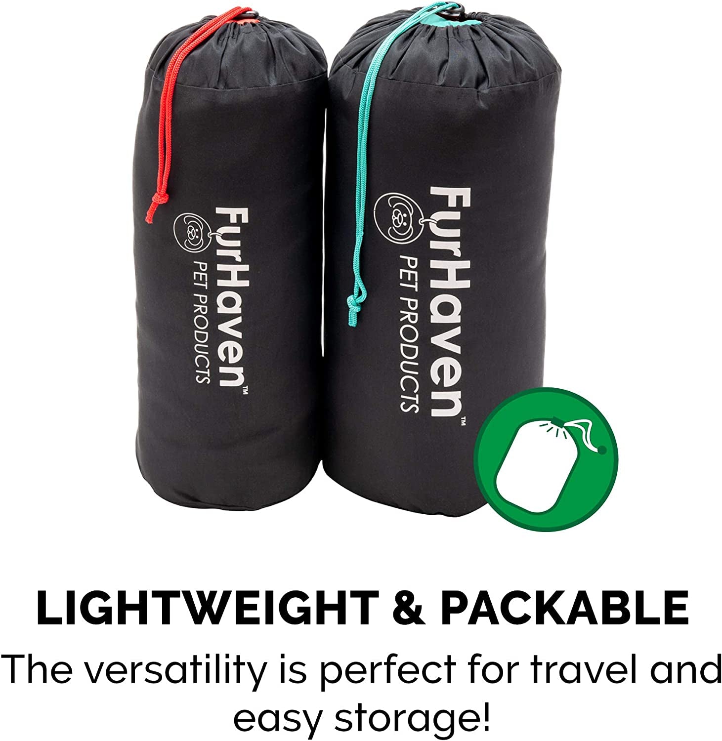 Outdoor Travel Dog Bed for Large/Medium Dogs W/ Carry Bag, Washable & Foldable, Great for Crates & Kennels - Trail Pup Travel Pillow Mat W/ Stuff Sack Bag - Flame Red/True Blue, Large