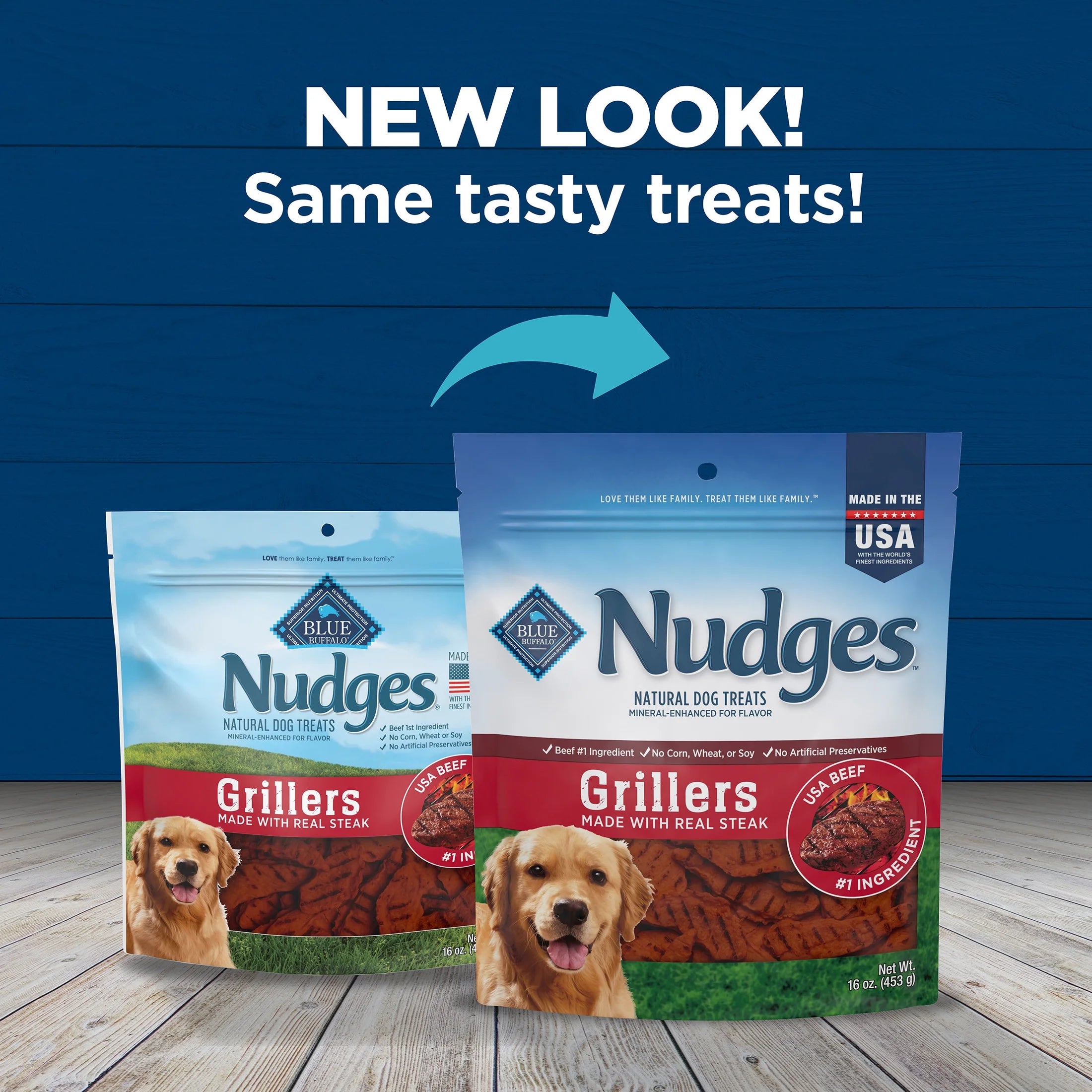 Nudges Grillers Natural Dog Treats Made with Real Steak, 16-Oz. Bag
